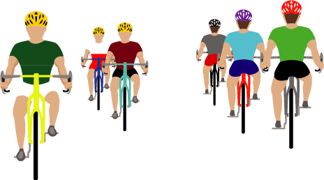 Ilustración de personas en bicicleta