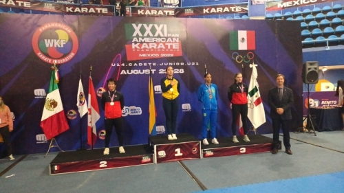 Roxanne Hernández se coronó campeona panamericana de karate, modalidad kumite 68 kgs, en México. Foto IDRD.
