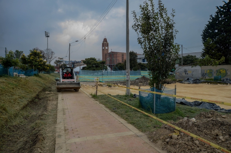 Obras en el parque Olaya